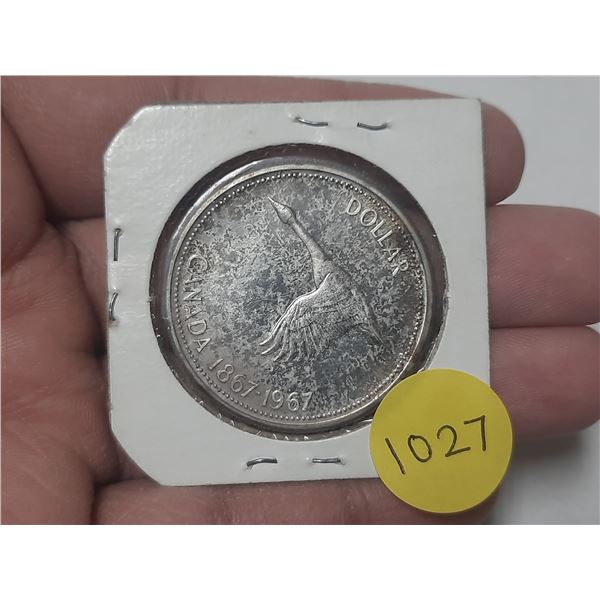 1967 Canada Silver One Dollar Coin.