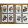 Image 1 : 8 Antique Tobacco Silks Featuring Flower Design.