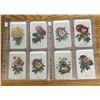 Image 1 : 8 Antique Tobacco Silks Featuring Flower Design.