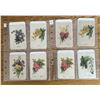 Image 1 : 8 Antique Tobacco Silks Featuring Flower Design.