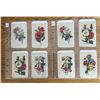 Image 1 : 8 Antique Tobacco Silks Featuring Flower Design.