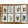 Image 1 : 8 Antique Tobacco Silks Featuring Flower Design.