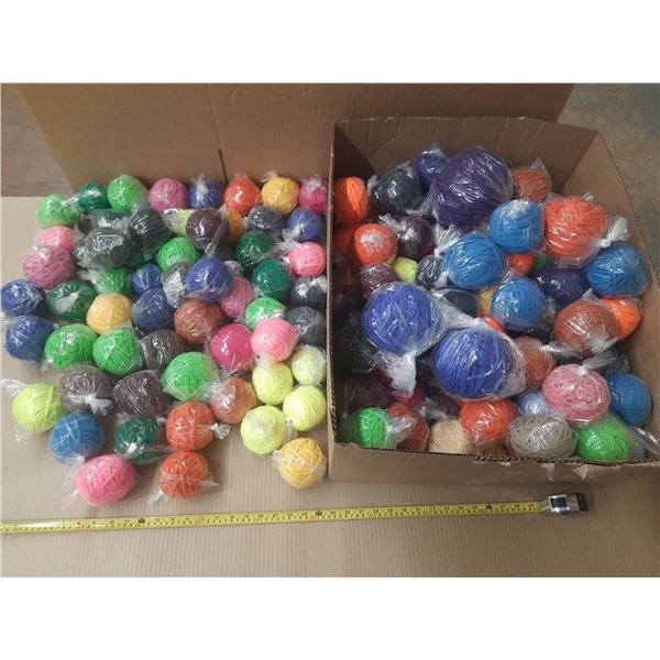 180 Balls of Homemade T-Shirt Yarn.
