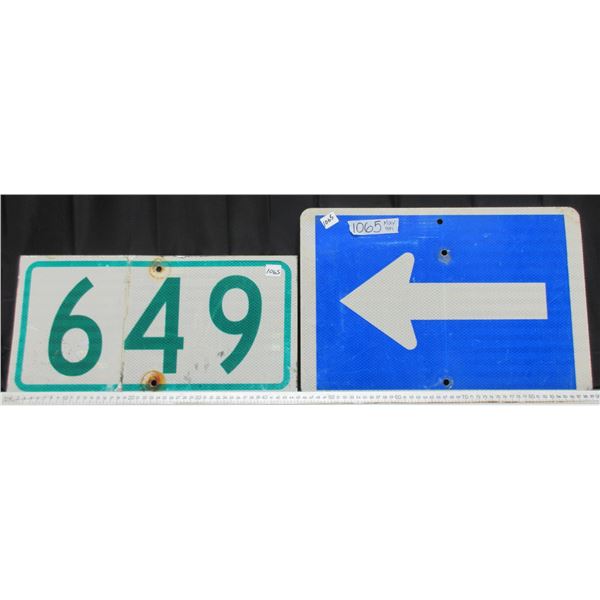 2 Different Small Metal  Highway Signs