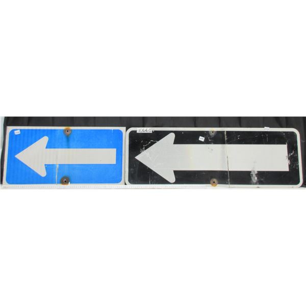2 Metal Arrow Highway Signs