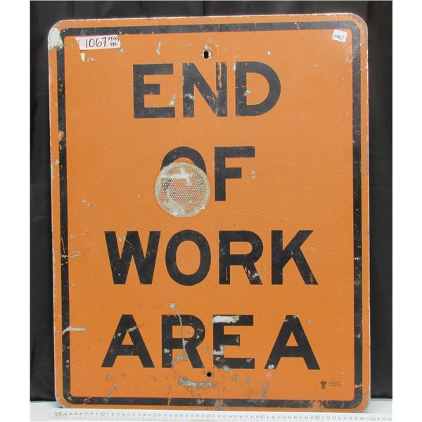 End of Work Area Metal Highway Signs