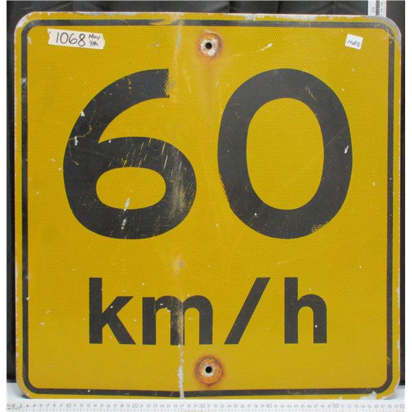 60 km Per hour Metal Highway Sign