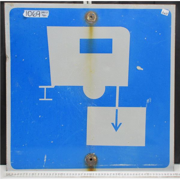Camper Trailer Waste Disposal Metal Highway Sign