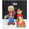 Image 1 : 2 Battery Operated Tin Toys. Bartender& Washboard bear (As Is)