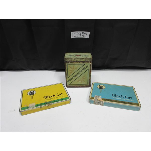 3 Different Tabacco tins 1 Hinged & 2 Flat 50's