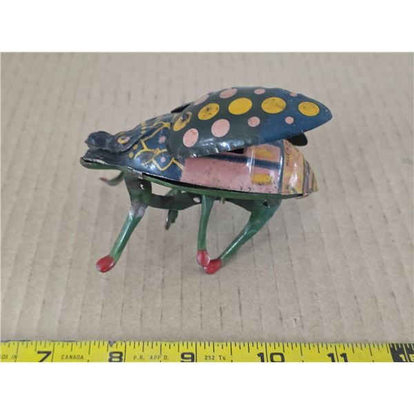 Vintage tin bug wind up toy- made in occupied japan- 4"L