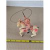 Image 1 : Vintage plastic wind up coboy and horse toy- 4"L