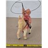 Image 3 : Vintage plastic wind up coboy and horse toy- 4"L