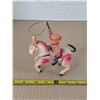 Image 1 : Vintage plastic wind up coboy and horse toy- 4"L