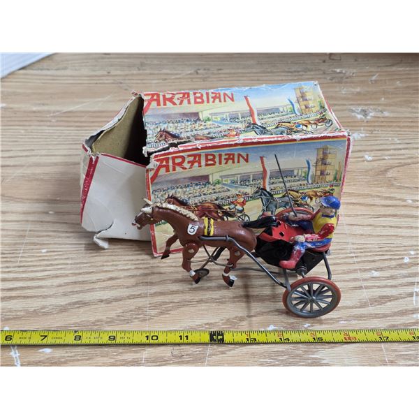 Vintage wind up arabian race horse- no key- 6"L