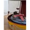 Image 3 : vintage tin lever action merry go round- works- 12" by 12"H