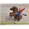 Image 3 : Wind up horse and cowboy toy- MTU - made in korea- 6"L