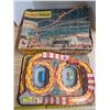 Image 1 : Coney island car race track-21"L with original box and wind up cars- has 1 key