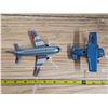 Image 2 : 2 tin friction toy air planes- 4"L