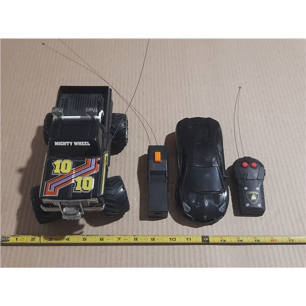 (2) RC Cars - Mighty Wheel and Lamborghini. (Untested)