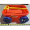 Image 4 : Vintage plastic toy wagon, likely manufactured by Gay Toys.