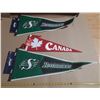 Image 1 : (2) Vintage-style Saskatchewan Roughriders felt pennants and Canada.