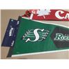 Image 2 : (2) Vintage-style Saskatchewan Roughriders felt pennants and Canada.