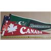 Image 4 : (2) Vintage-style Saskatchewan Roughriders felt pennants and Canada.