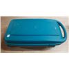 Image 1 : Rubbermaid storage container with a hinged lid. (32" X 17" X 10")