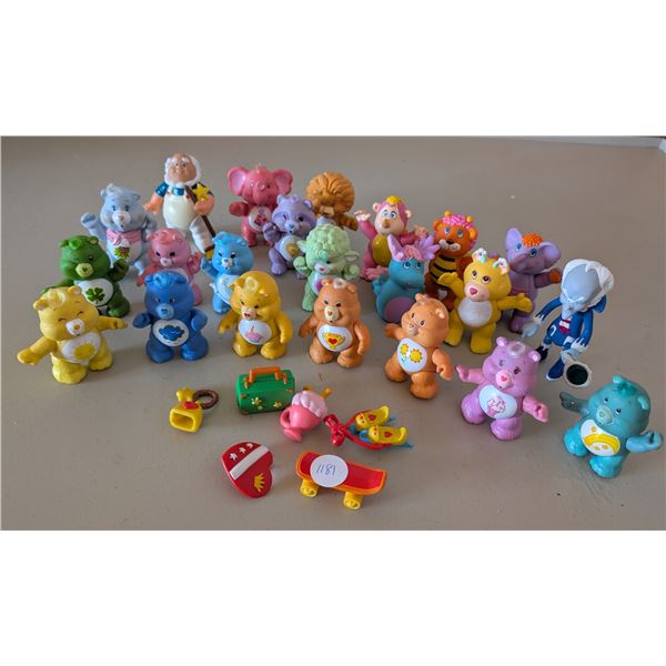 Vintage Collection of Poseable Care Bears, Cousins and Wuzzles with some Accessories