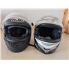 Image 1 : Two Full-Face Snowmobile Helmets, Size Medium, HJC is electric