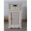 Image 1 : Distressed Nightstand with Wicker Drawer and Door