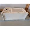 Image 4 : Distressed Nightstand with Wicker Drawer and Door