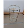 Image 1 : Tiered Brass Stand with Glass Shelves