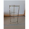 Image 2 : Tiered Brass Stand with Glass Shelves