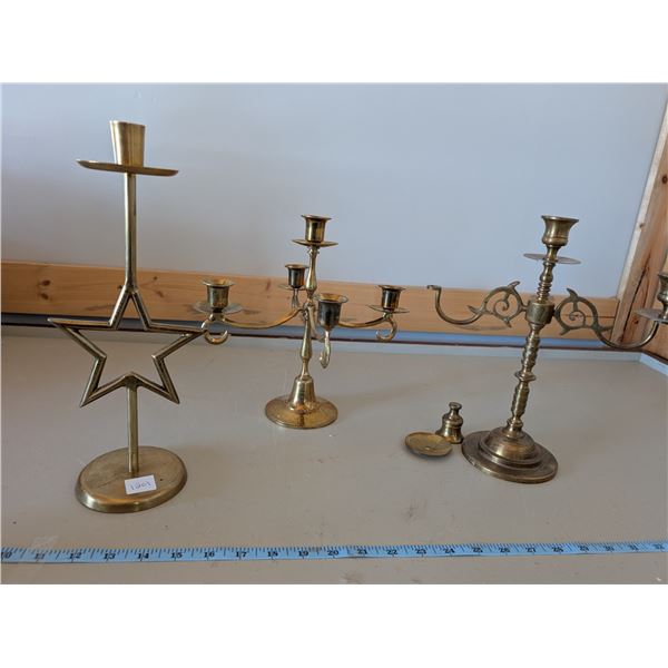 Various Brass Candle Holders