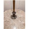 Image 2 : Floor Lamp with Stone-like Table and Base, Brass Details