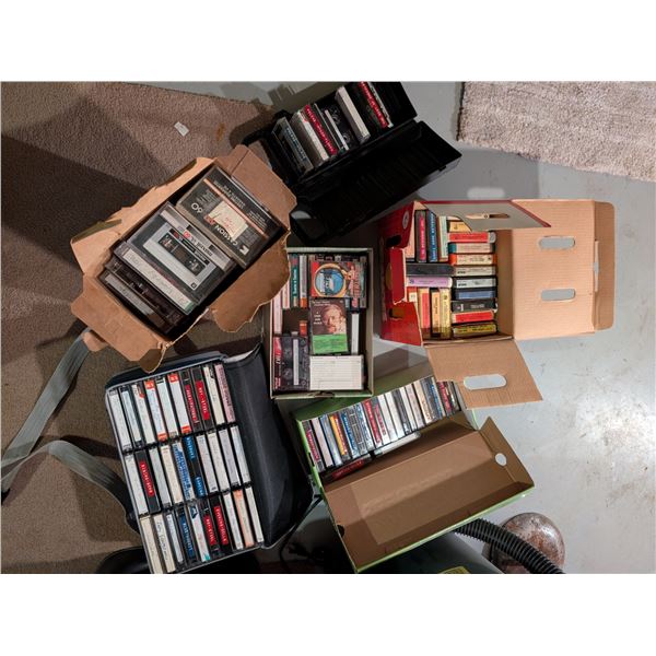 Collection of Cassette Tapes and 8-tracks