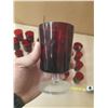 Image 5 : Vintage Cranberry Glass Dessert Dishes - (27)