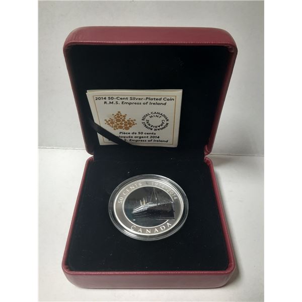 2014 50-Cent Silver-Plated Coin - R.M.S. Empress of Ireland.