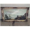 Image 1 : Antique Maritime Painting Original Signed R. King. 56"x31"