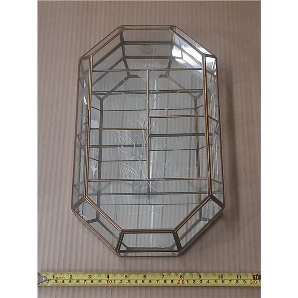 Vintage Brass Glass Display Case.