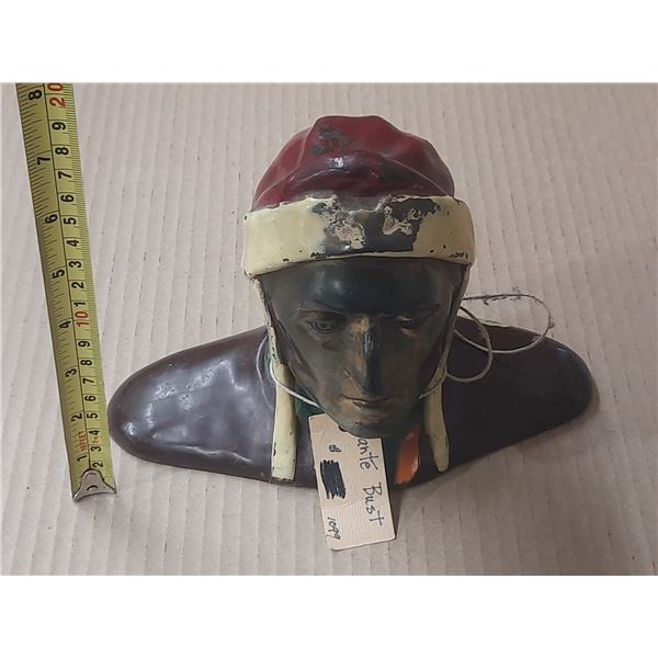 Antique Dante Bust Bronze.