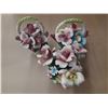 Image 1 : Antique Capodimonte Flower Porcelain Vases. (3)