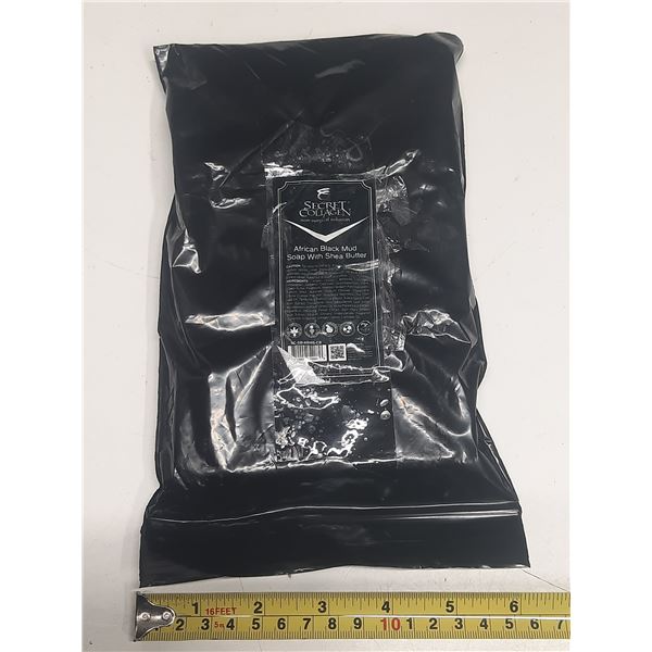 Secret Collagen African Black Mud Soap With Shea Butter. (Three Bars Inside)