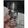 Image 7 : Vintage crystal drink set, featuring a ships decanter with a wide base and four drinking glasses ado