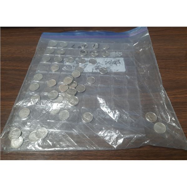 Bag of Special Canadian 10 Cents Coins. (Approx 50)