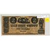 Image 1 : Counterfeit City Trust & Banking Company 1839 $2. This is not a real note.