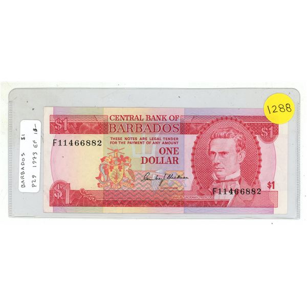 Barbados. 1973 $1. EF.