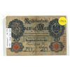 Image 1 : Germany - Empire. 1908 20 Mark Reichsbanknote. VG.